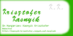 krisztofer kasnyik business card